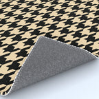 Black and Tan Classic houndstooth pattern Rug Gallery Image 4