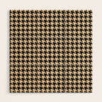 Black and Tan Classic houndstooth pattern Wood Wall Art Gallery Image 1