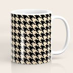 Black and Tan Classic houndstooth pattern Coffee Mug Gallery Image 1