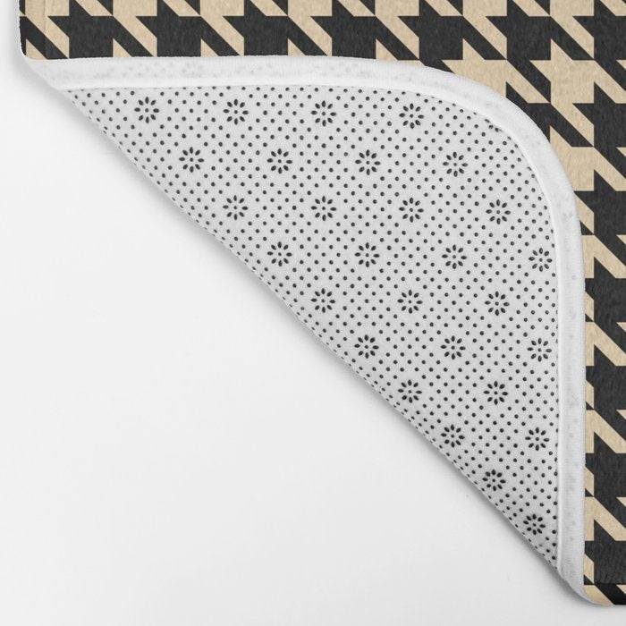 Black and Tan Classic houndstooth pattern Bath Mat Gallery Image 2