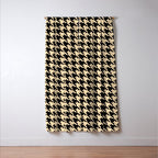 Black and Tan Classic houndstooth pattern Window Curtain Gallery Image 3