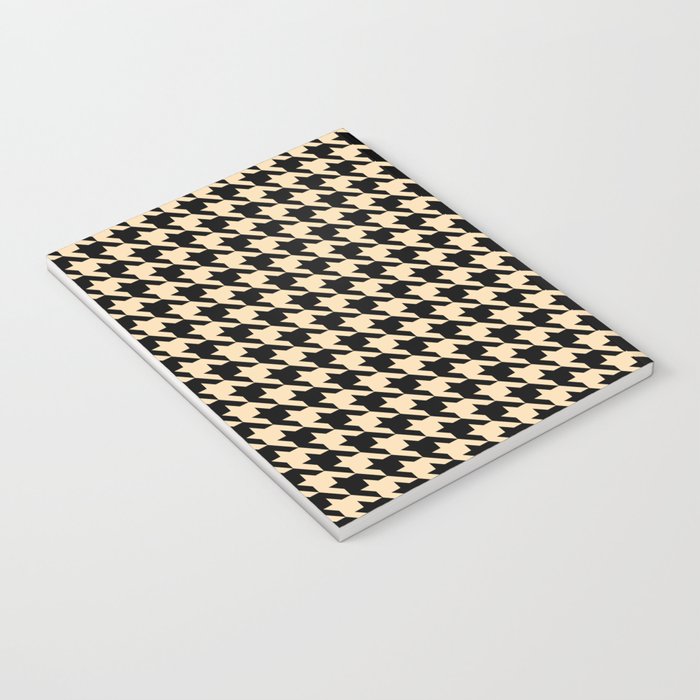 Black and Tan Classic houndstooth pattern Notebook Gallery Image 3