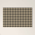 Black and Tan Classic houndstooth pattern Welcome Mat Gallery Image 1