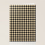 Black and Tan Classic houndstooth pattern Stationery Card Gallery Image 2