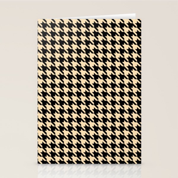 Black and Tan Classic houndstooth pattern Stationery Card Gallery Image 1
