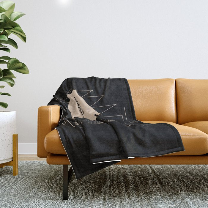 It Was All A Dream - Black & Tan Throw Blanket Gallery Image 1