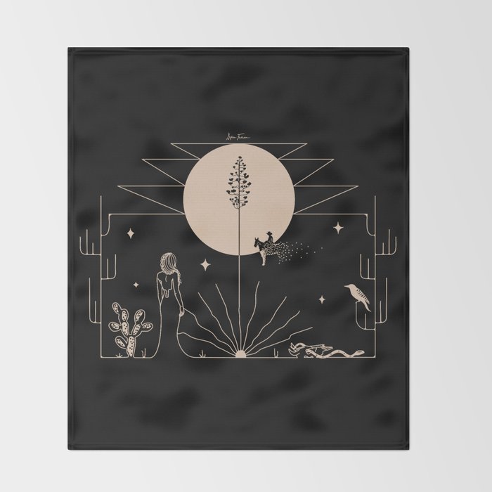 It Was All A Dream - Black & Tan Throw Blanket Gallery Image 2