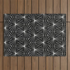 Hexagonal Pattern - Black Concrete Outdoor Rug Gallery Image 1