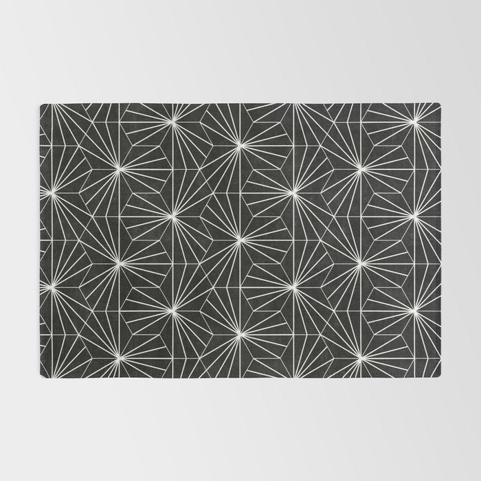 Hexagonal Pattern - Black Concrete Rug Gallery Image 2