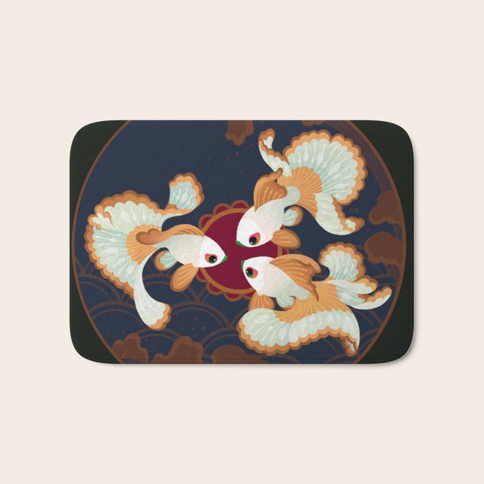 Three tosakin goldfish Bath Mat Gallery Image 1