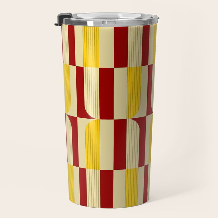 Marigold and Maple - Abstract Geometric Pattern Travel Mug Gallery Image 3