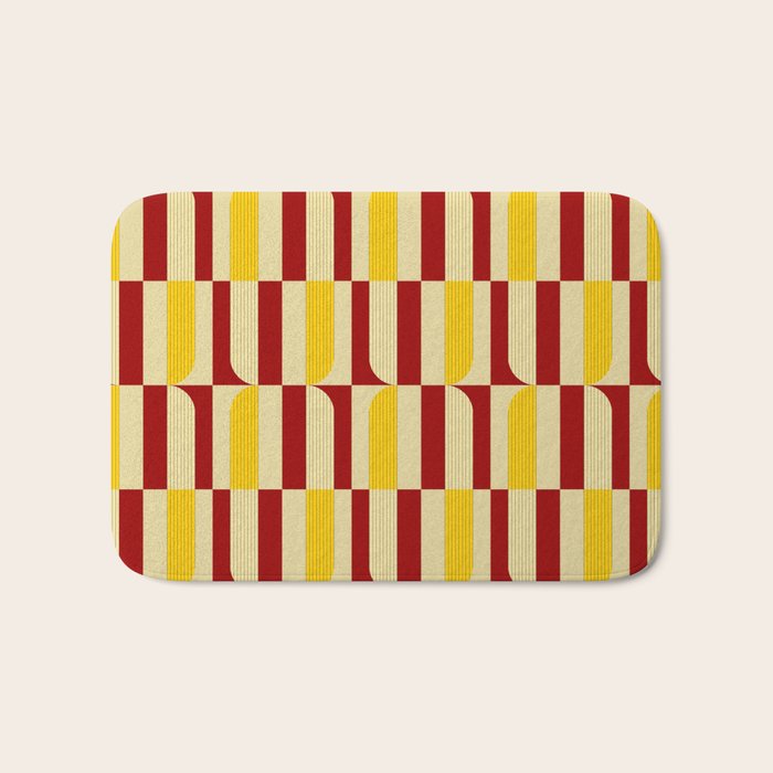 Marigold and Maple - Abstract Geometric Pattern Bath Mat Gallery Image 1