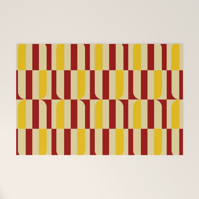 Marigold and Maple - Abstract Geometric Pattern Welcome Mat Gallery Image 1