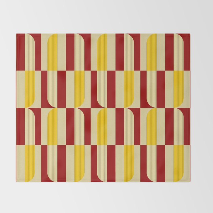 Marigold and Maple - Abstract Geometric Pattern Throw Blanket Gallery Image 2