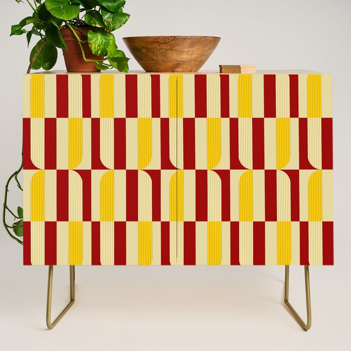 Marigold and Maple - Abstract Geometric Pattern Credenza Gallery Image 1