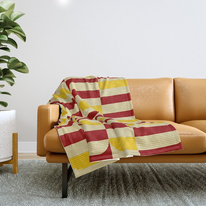 Marigold and Maple - Abstract Geometric Pattern Throw Blanket Gallery Image 1