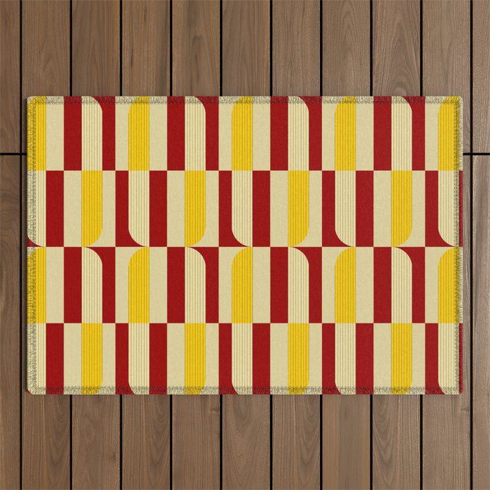 Marigold and Maple - Abstract Geometric Pattern Outdoor Rug Gallery Image 1