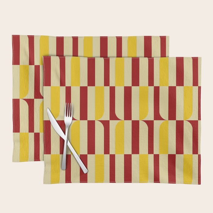 Marigold and Maple - Abstract Geometric Pattern Placemat Gallery Image 1