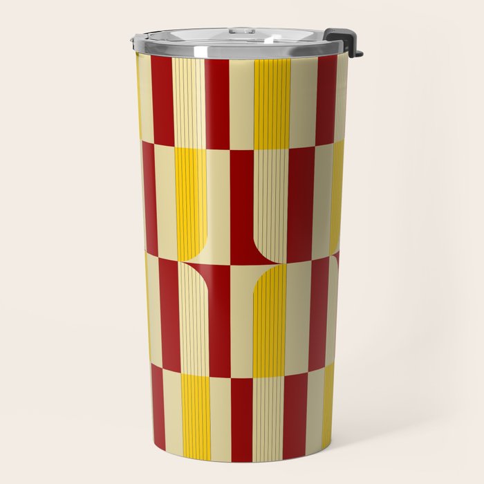 Marigold and Maple - Abstract Geometric Pattern Travel Mug Gallery Image 2