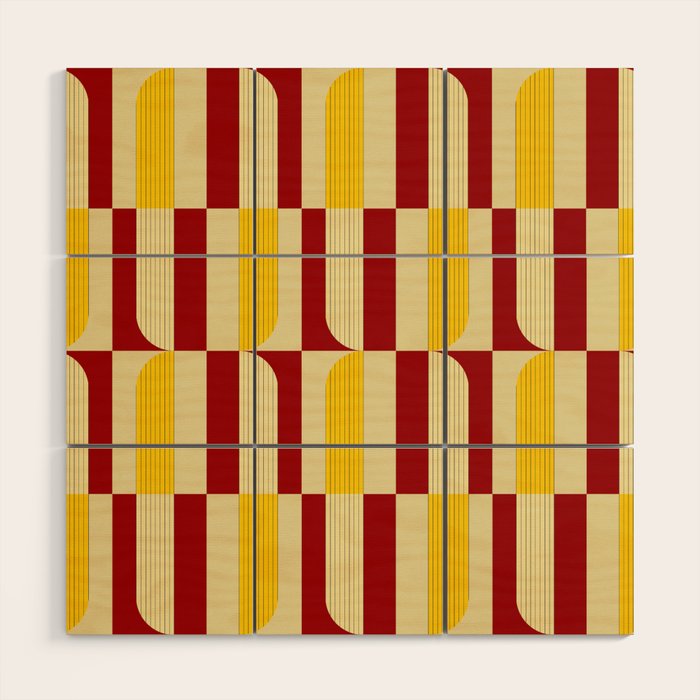 Marigold and Maple - Abstract Geometric Pattern Wood Wall Art Gallery Image 1