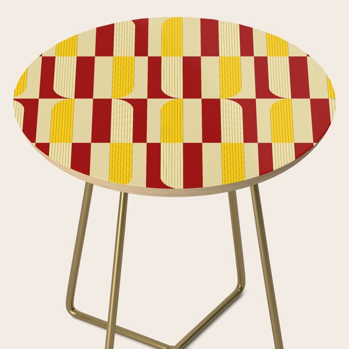 Marigold and Maple - Abstract Geometric Pattern Side Table Gallery Image 2
