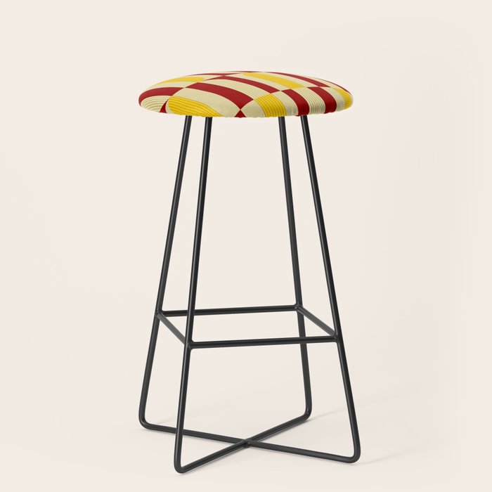 Marigold and Maple - Abstract Geometric Pattern Stool Gallery Image 1