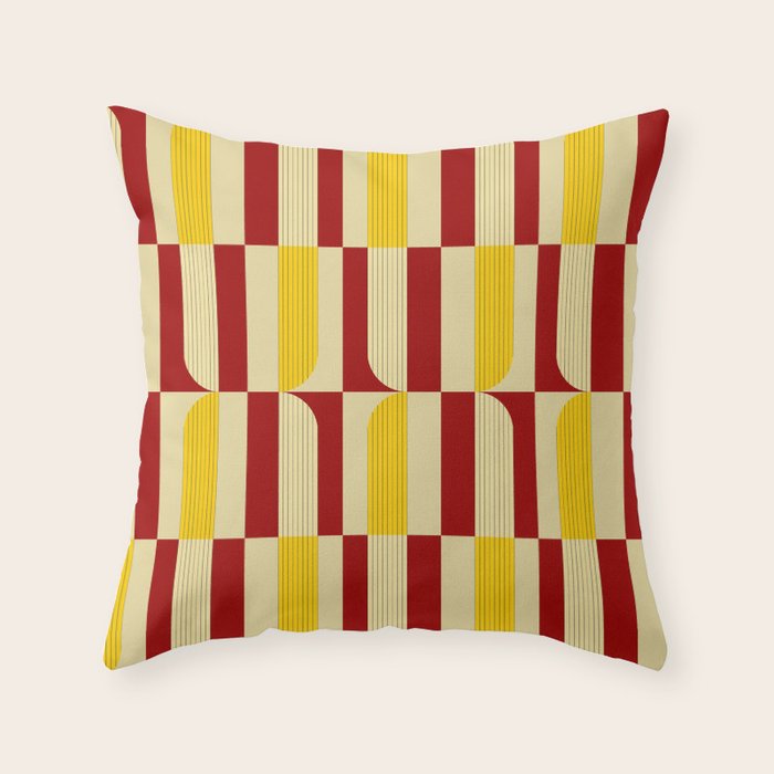 Marigold and Maple - Abstract Geometric Pattern Throw Pillow Gallery Image 1