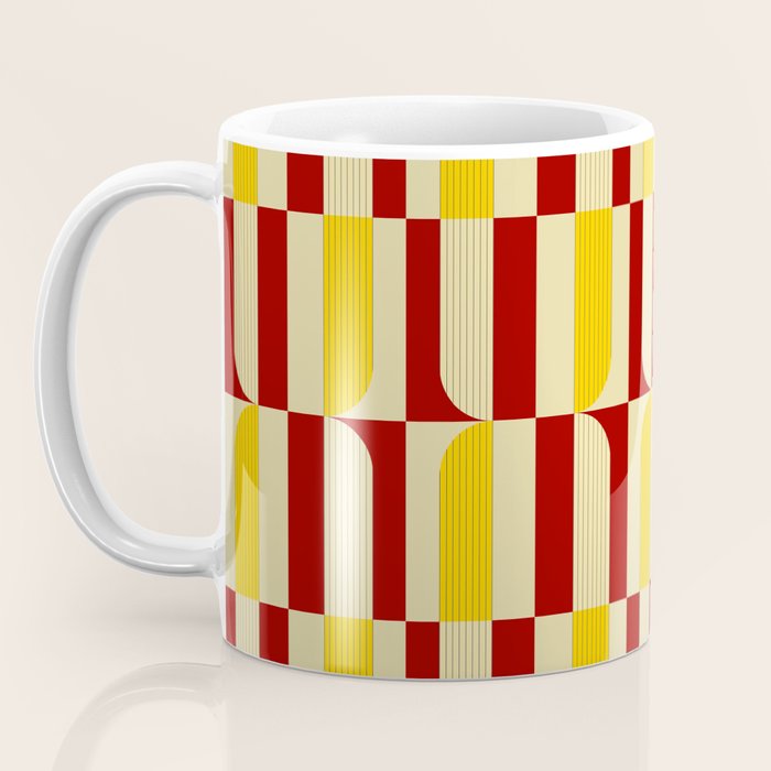 Marigold and Maple - Abstract Geometric Pattern Coffee Mug Gallery Image 3