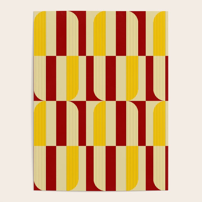 Marigold and Maple - Abstract Geometric Pattern Poster Gallery Image 4