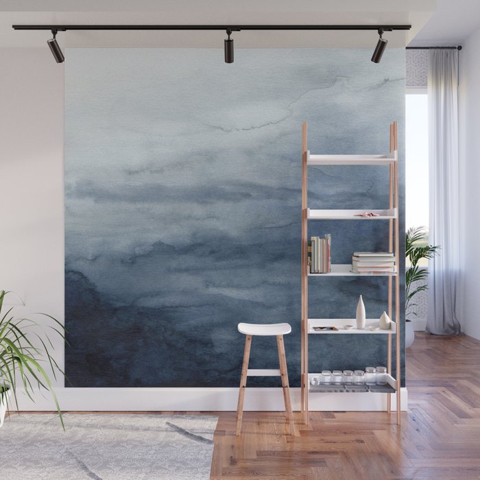Indigo Abstract Painting | No.2 Wall Mural Gallery Image 1