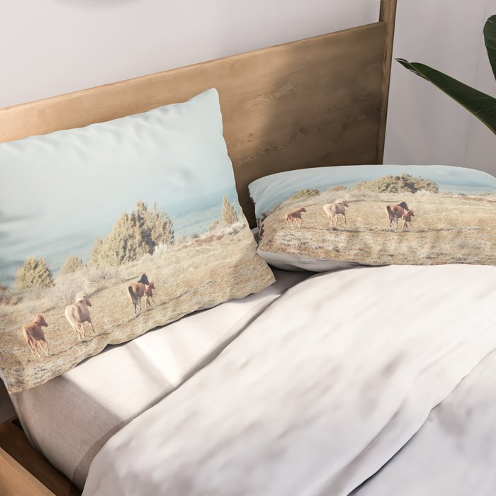 Oregon Wilderness Horses Pillow Sham Gallery Image 2