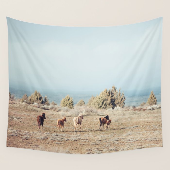 Oregon Wilderness Horses Wall Tapestry Gallery Image 4
