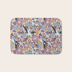 Vintage Floral Swallow Bath Mat Gallery Image 1