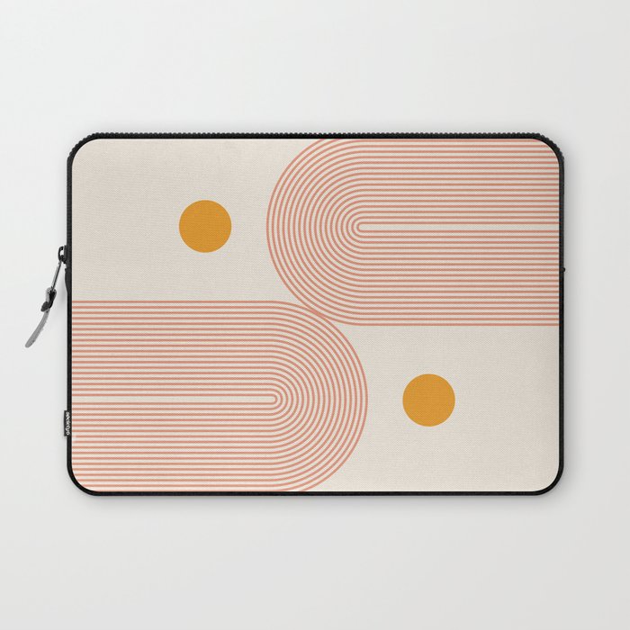 Abstraction_SUN_DOUBLE_LINE_POP_ART_Minimalism_001C Laptop Sleeve Gallery Image 1