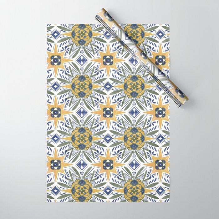 Modern fantasy tiles S Wrapping Paper Gallery Image 1