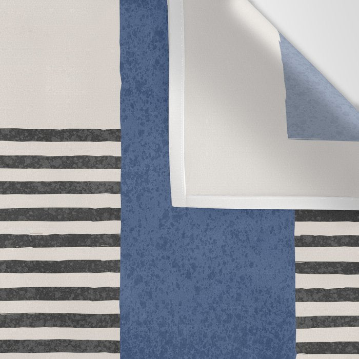 Stripes and Square Blue Composition - Abstract Wall Tapestry Gallery Image 3