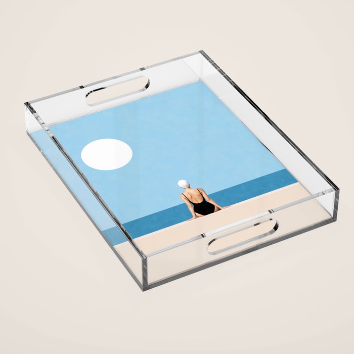 Minimalist Beach Sun Horizon Acrylic Tray Gallery Image 1