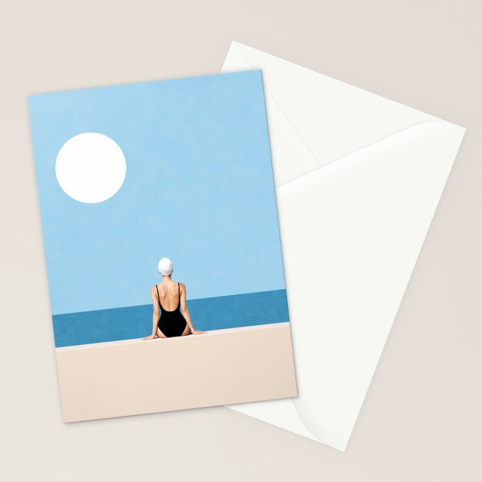 Minimalist Beach Sun Horizon Stationery Card Gallery Image 2