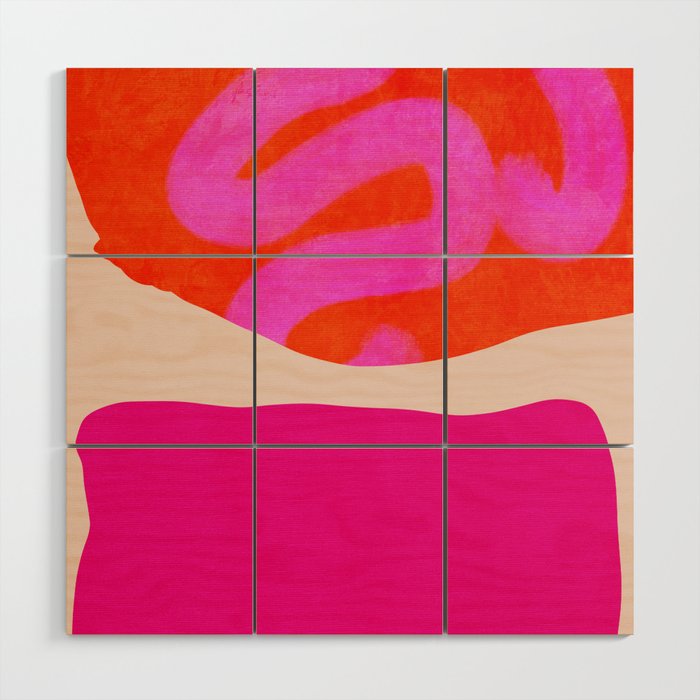 relations II -shapes minimal painting abstract Wood Wall Art Gallery Image 1