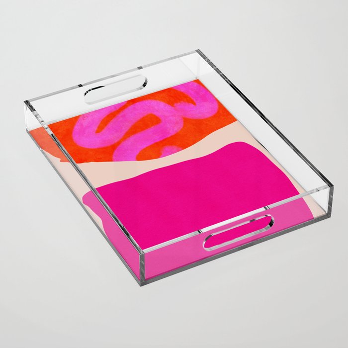 relations II -shapes minimal painting abstract Acrylic Tray Gallery Image 1