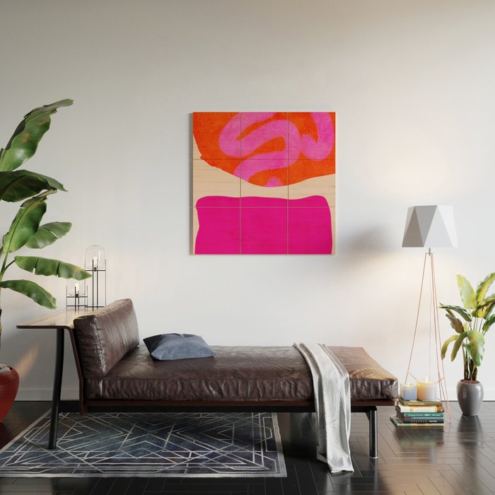 relations II -shapes minimal painting abstract Wood Wall Art Gallery Image 2