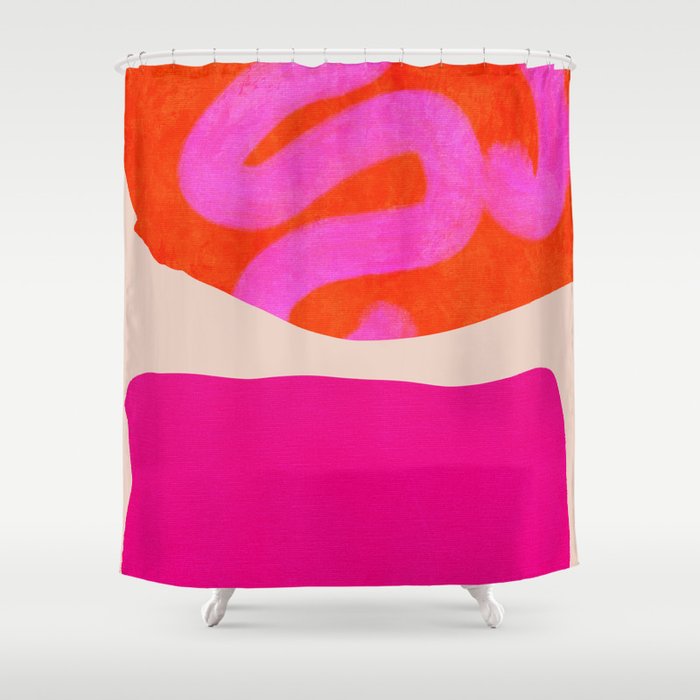 relations II -shapes minimal painting abstract Shower Curtain Gallery Image 1
