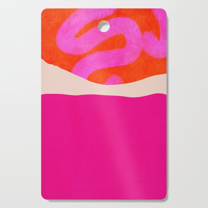 relations II -shapes minimal painting abstract Cutting Board Gallery Image 1