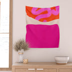 relations II -shapes minimal painting abstract Wall Tapestry Gallery Image 2