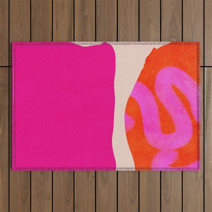 relations II -shapes minimal painting abstract Outdoor Rug Gallery Image 1