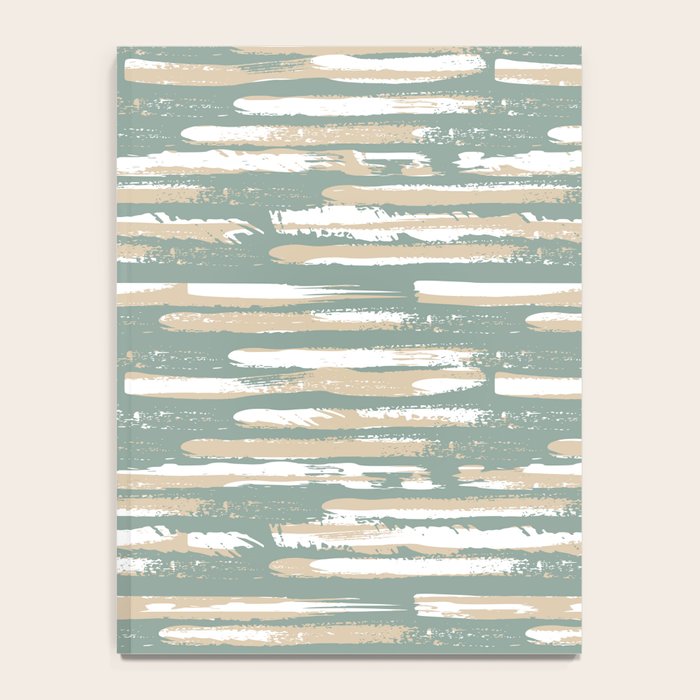Colorful Stripes, Green and Beige, Abstract Art Notebook Gallery Image 4