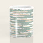Colorful Stripes, Green and Beige, Abstract Art Coffee Mug Gallery Image 4