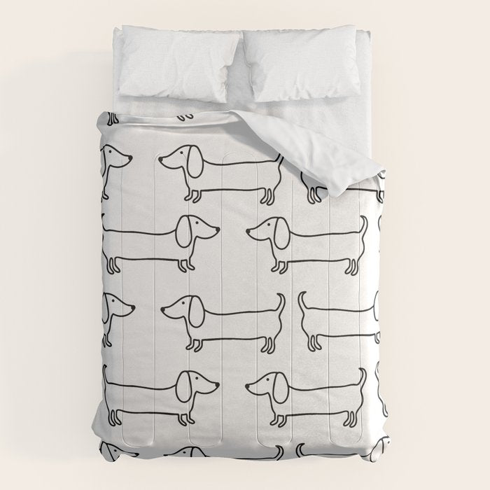 Dachshund in black-white Comforter Gallery Image 6