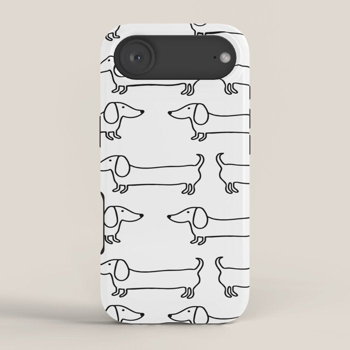 Dachshund in black-white iPhone Case Gallery Image 2