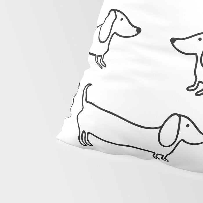 Dachshund in black-white Pillow Sham Gallery Image 4